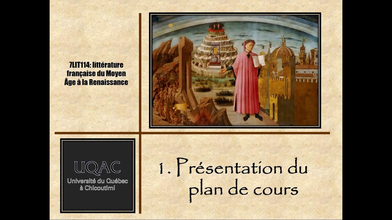 Littérature française du Moyen Âge à la Renaissance, cours 1