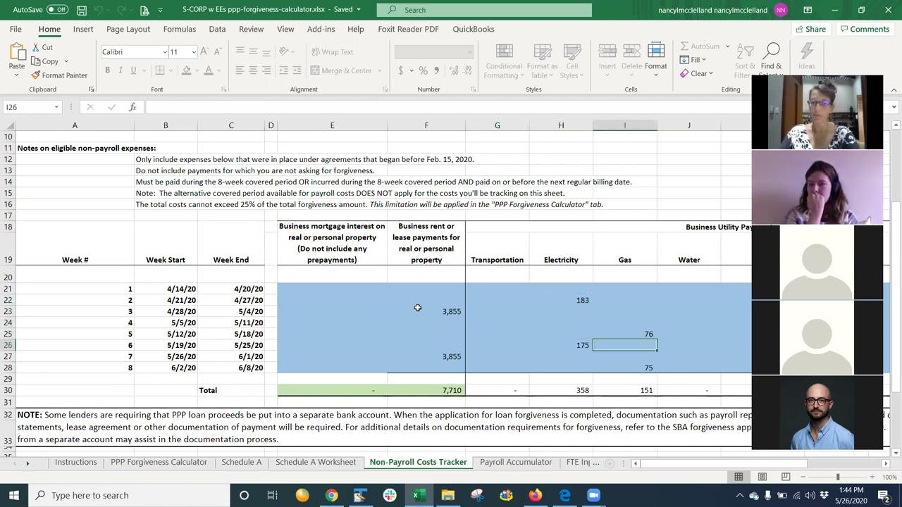 2020-05-26 PPP Forgiveness S Corp Example - Zoom Recording