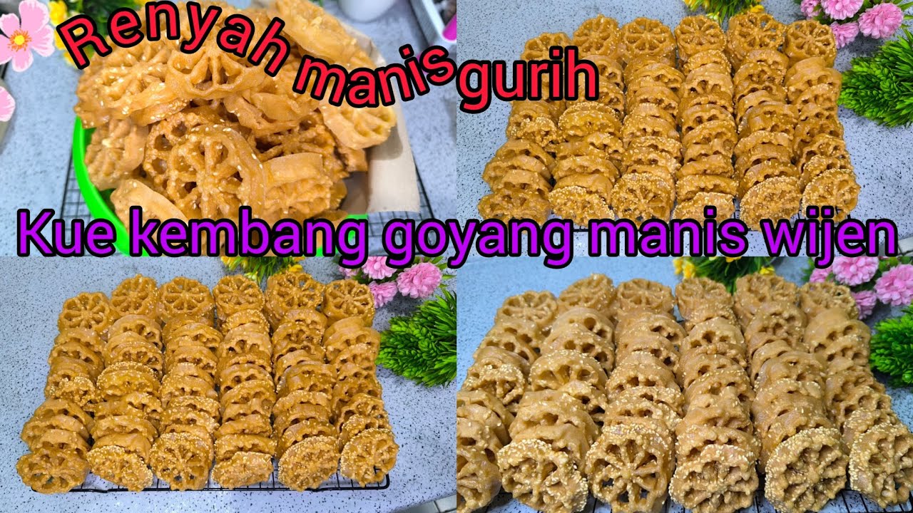 RESEP KUE KEMBANG GOYANG MANIS WIJEN ||Bikinnya mudah||rasanyaenak