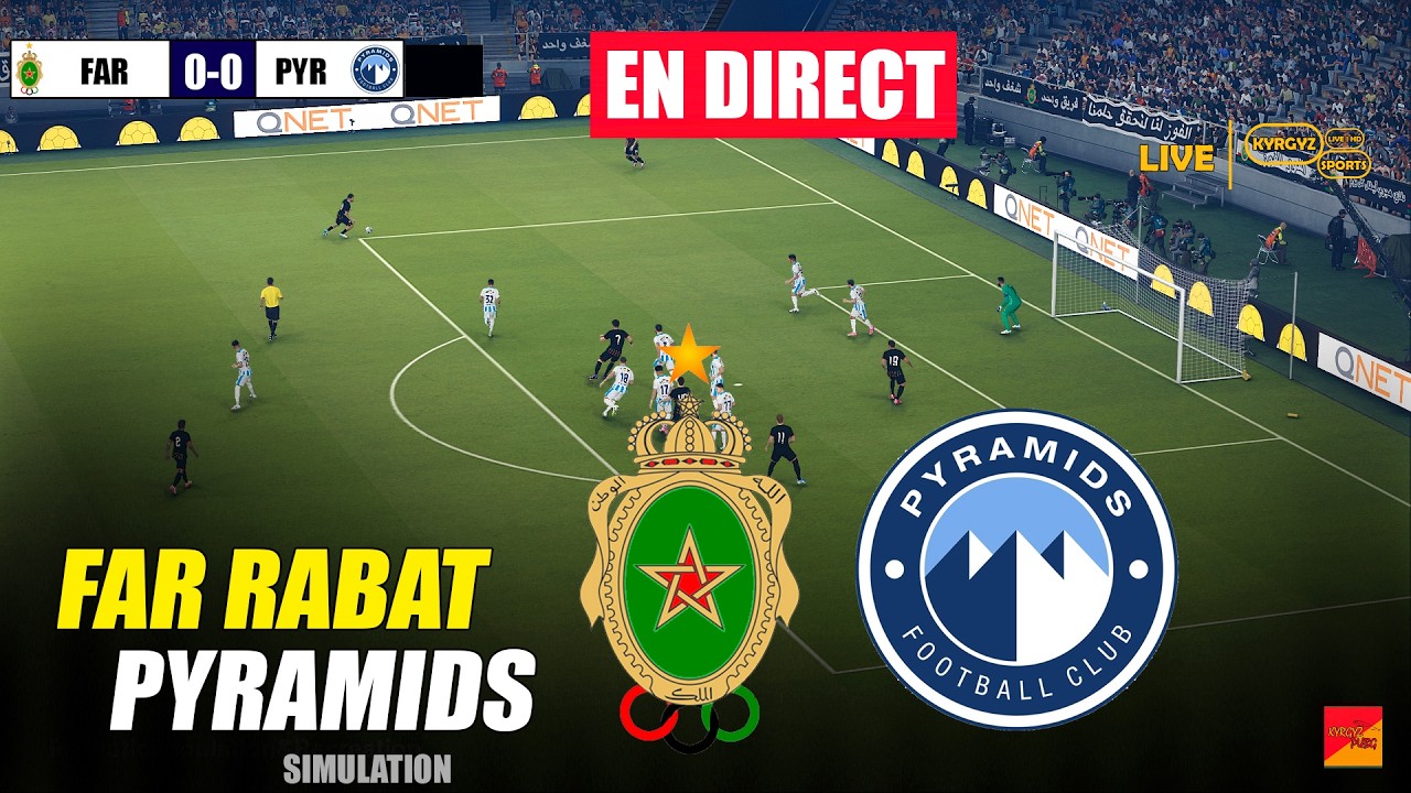 🔴EN DIRECT : FAR RABAT vs PYRAMIDS | 1/4 Final Ligue des champions de la CAF | Simulation en direct