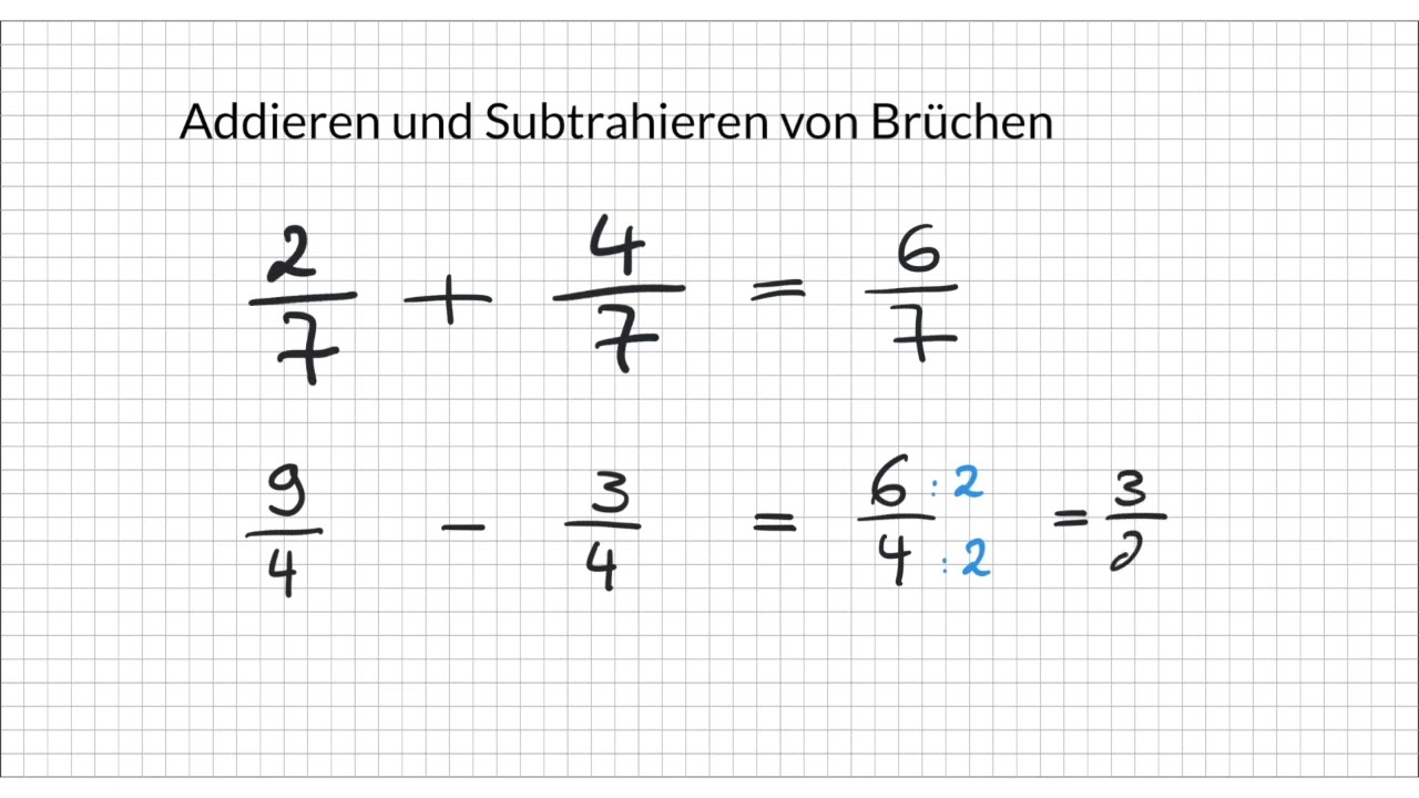 Addieren und Subtrahieren von Brüchen