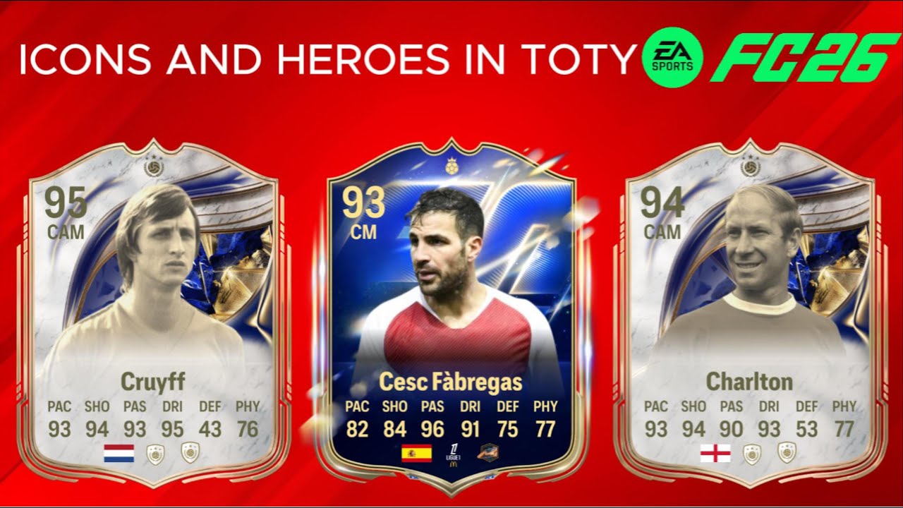 TOTY ICONS AND TOTY HONOURABLE MENTIONS HEROES! Ft. Cruyff, Charlton, Fàbregas, etc. -My Prediction