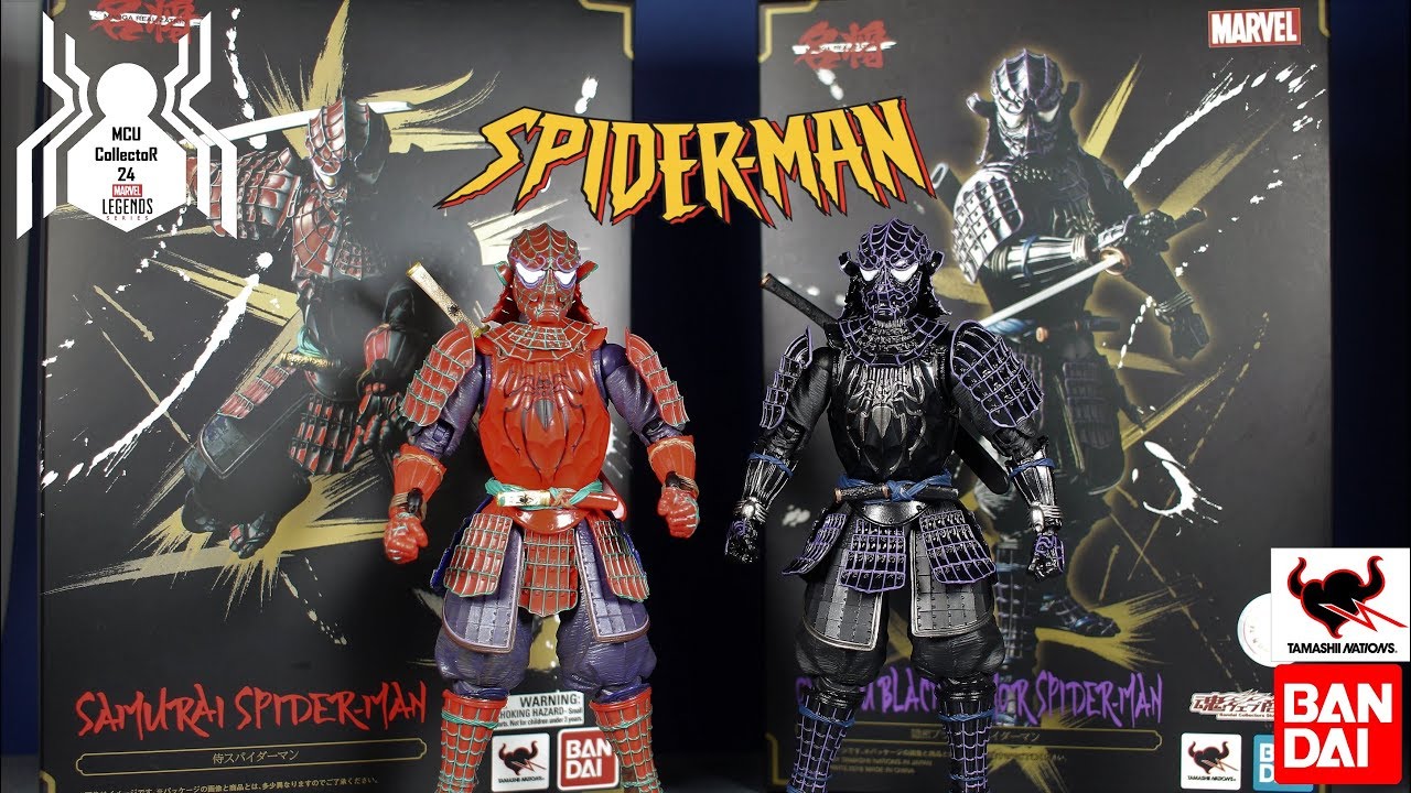 Manga Realization SPIDER-MAN ONMITSU BLACK ARMOR vs SMURAI Tamashii Nations Comparison