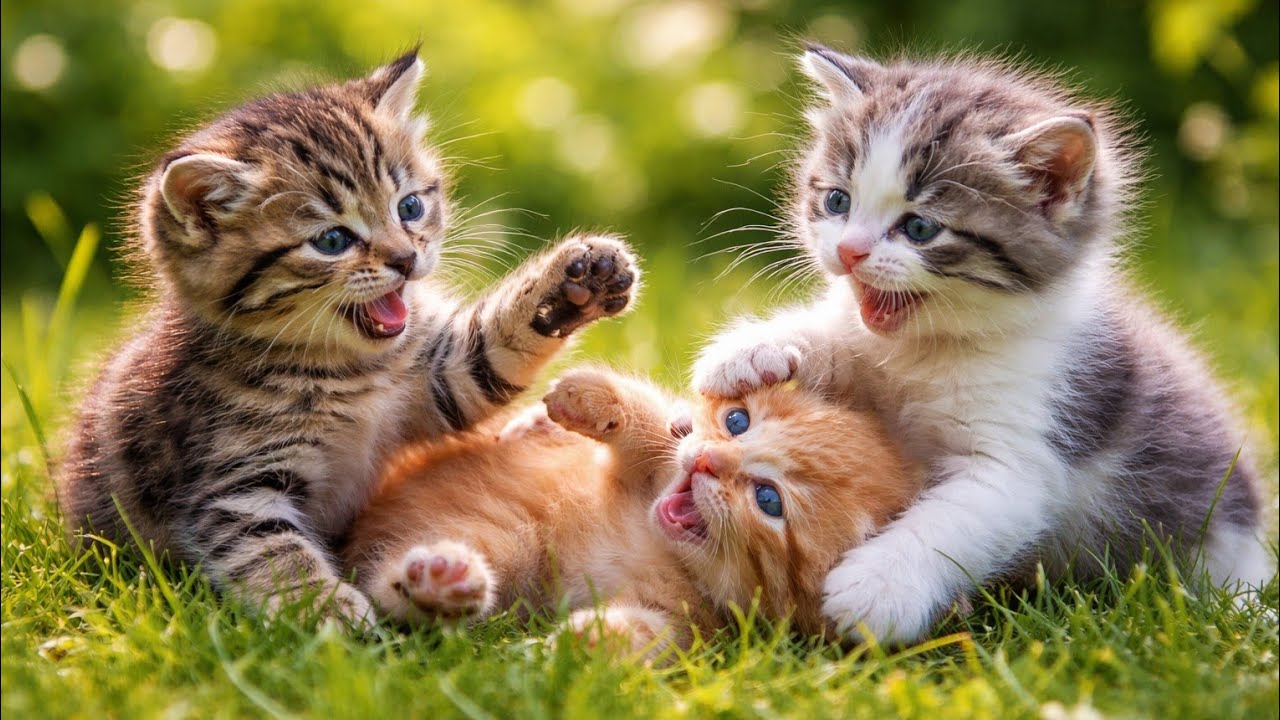 Cutest Baby Kittens Meowing & Playing in Grass 🐱🌿 | Adorable Cute Cat Video