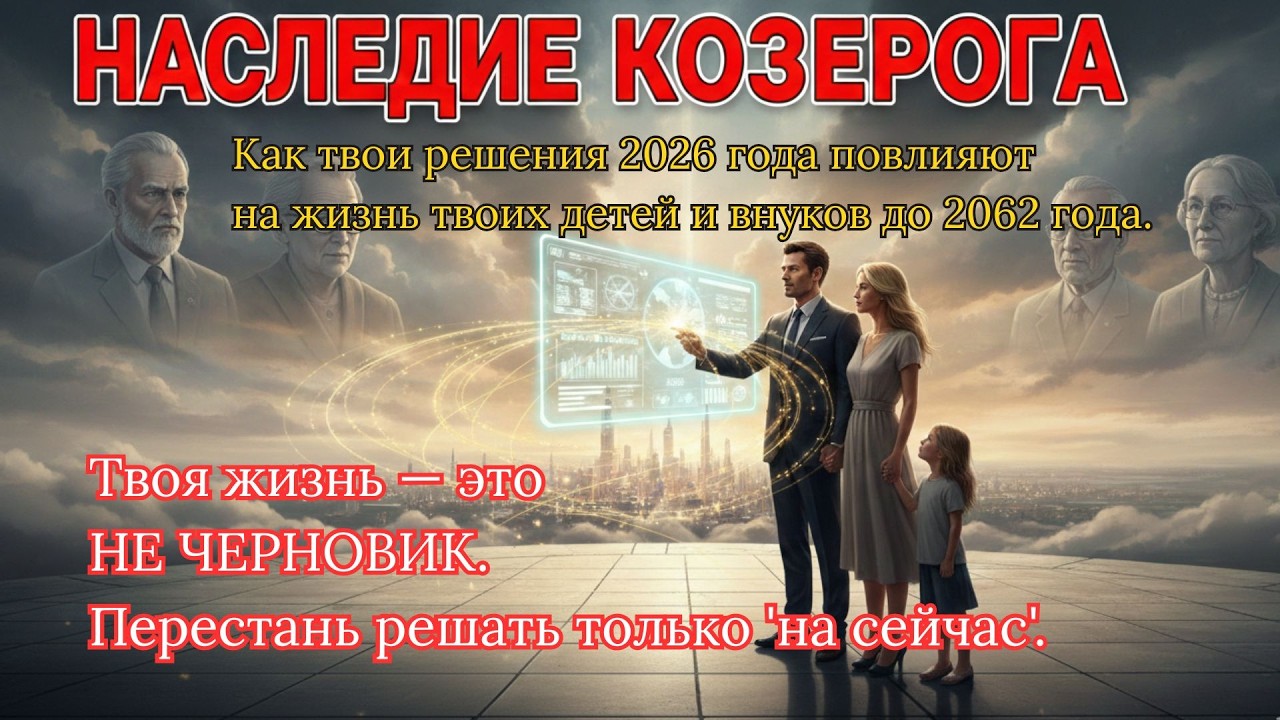 ♑️ КОЗЕРОГ! Как твои решения 2026 года повлияют на жизнь твоих детей и внуков до 2062 года.