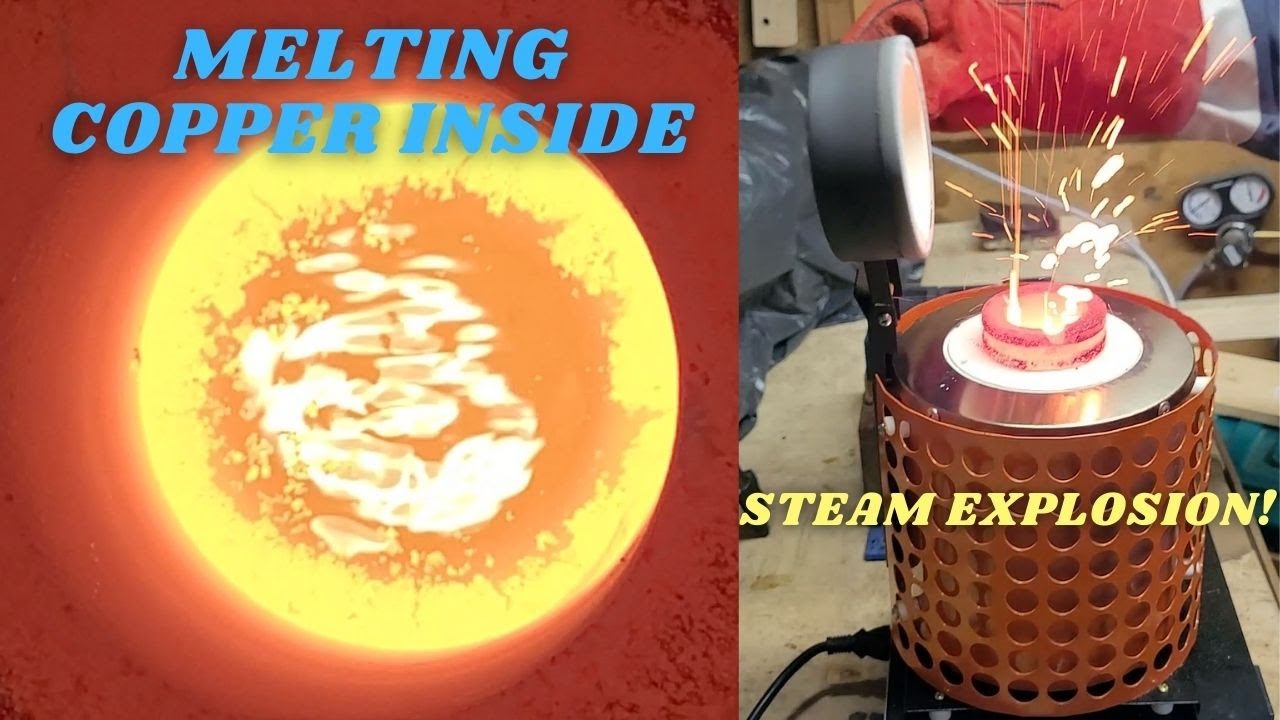 Melting copper indoors - Toautotool - Steam explosion!