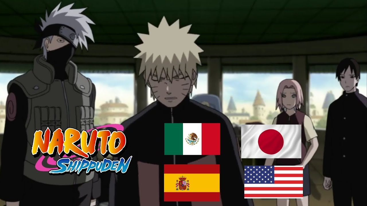 Naruto regaña a Tsunade diferentes doblajes