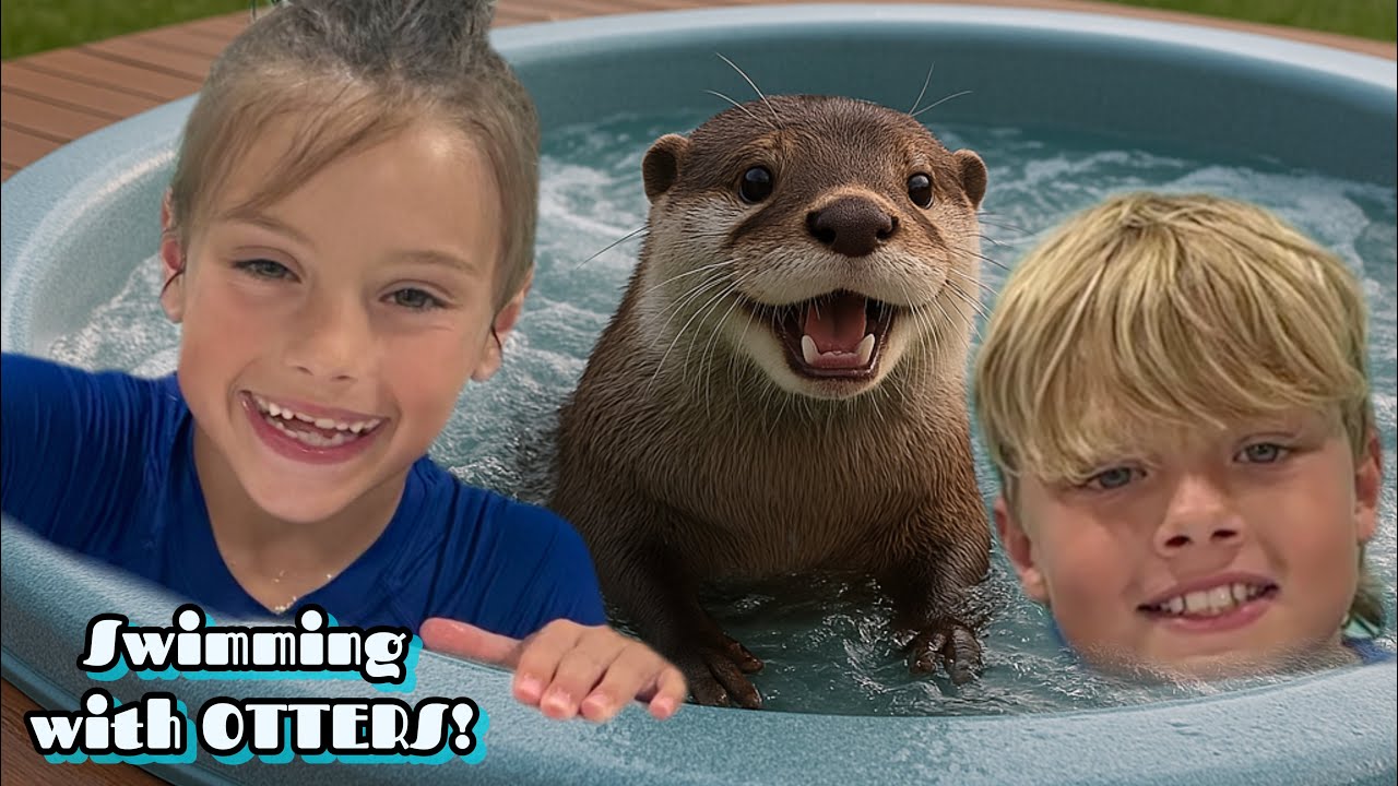 Swimming with OTTERS! @Westmeister Farm @Fast kid 71 #video #fun #fyp