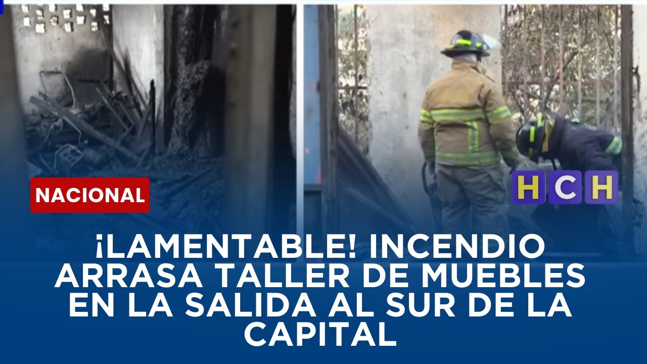 ¡Lamentable! Incendio arrasa taller de muebles en la salida al sur de la capital