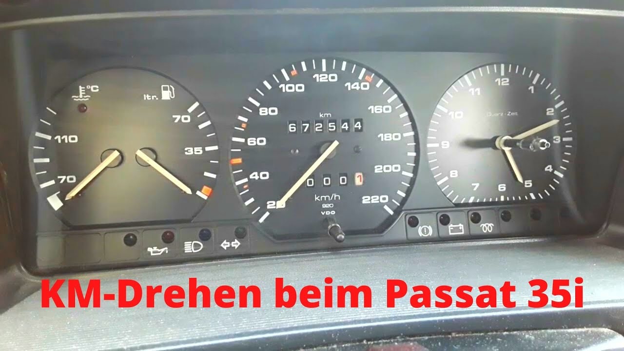Tachojustieren beim VW Passat 35i B3 Kilometer km Raufdrehen Runterdrehen -Tutorial-    OFFTOPIC