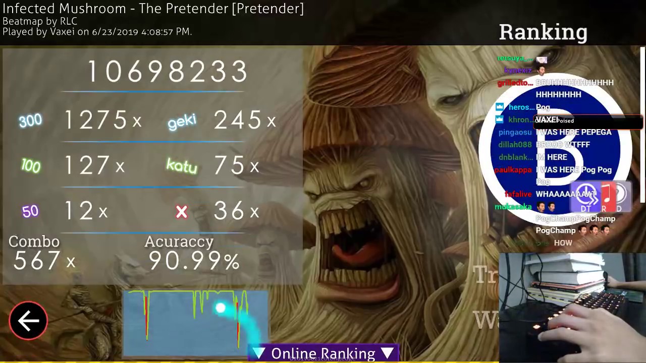 osu! | Vaxei | Infected Mushroom - The Pretender [Pretender] HDDTHR 90.99% 567x PASS | Livestream!