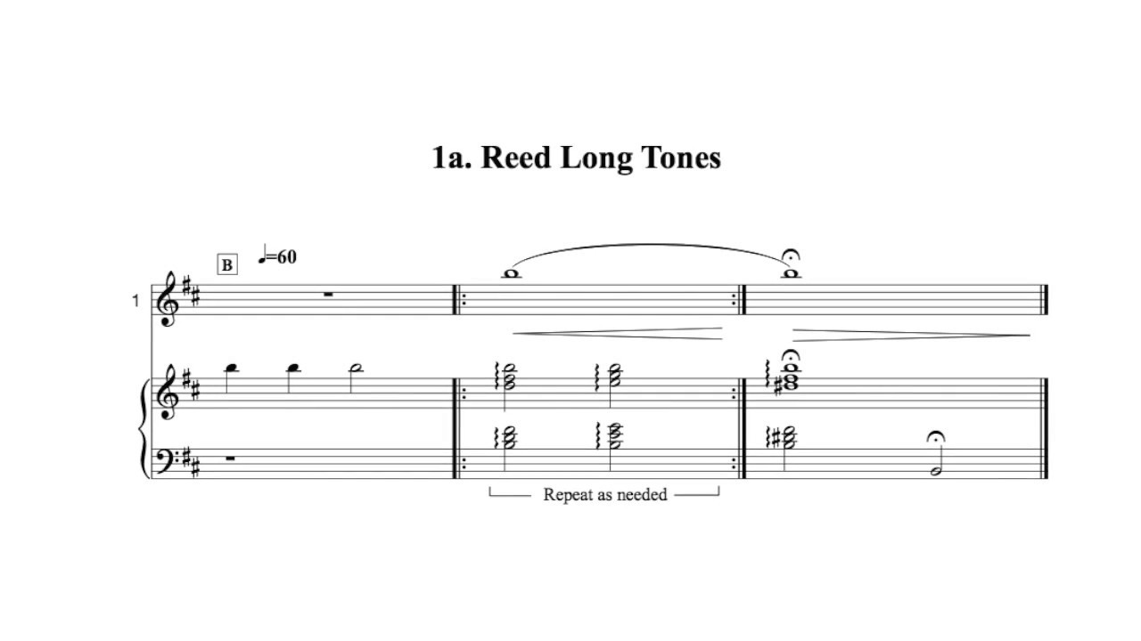 1a. Long Tones for Oboe Reed オーボエ・リードの為のロングトーン
