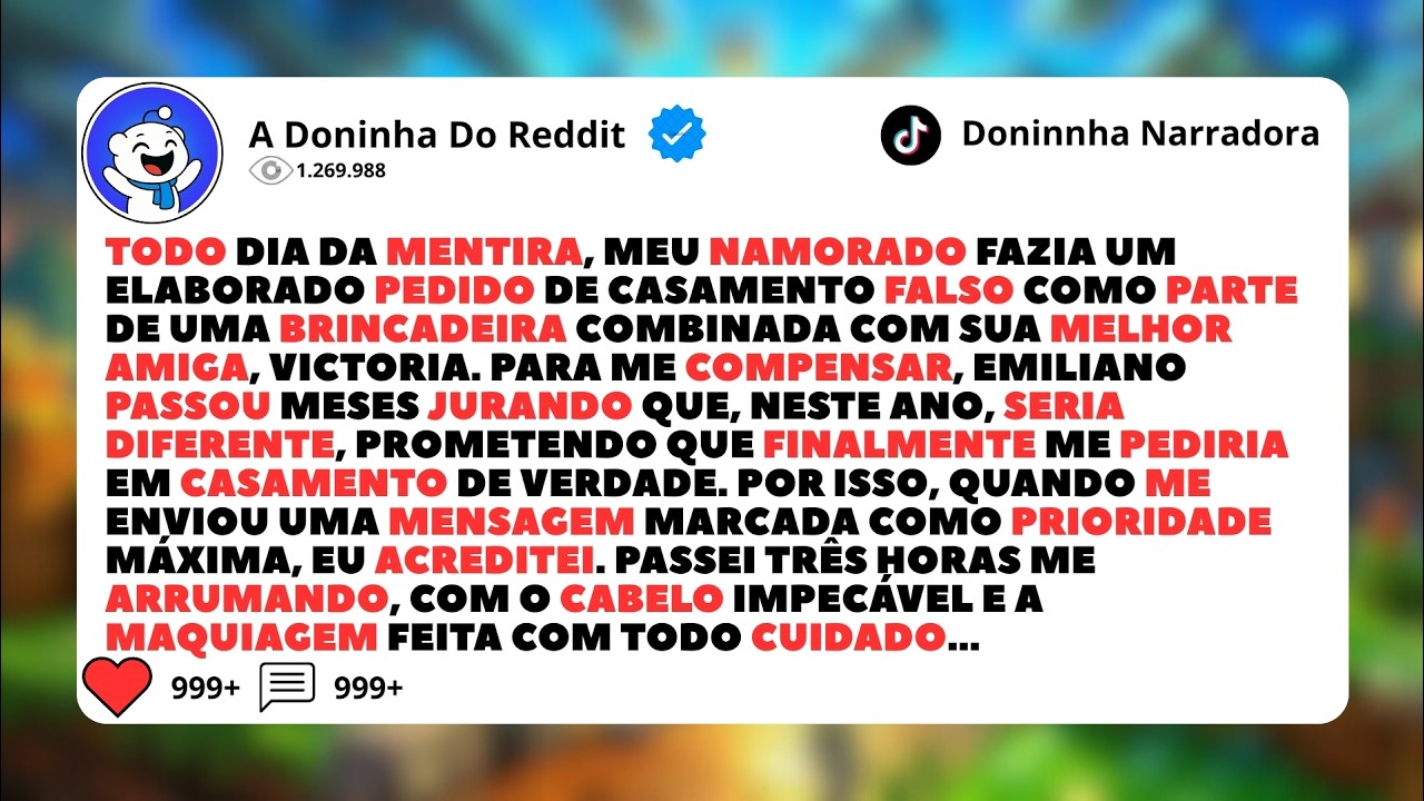 Todo Dia da Mentira, meu namorado fazia um elaborado pedido de casamento falso como parte de uma...