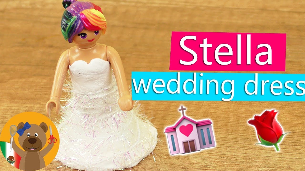 Playmobil DIY espa&ntilde;ol|El vestido de boda para Estela| Haz tu propio vestido de Novia para Playmobil
