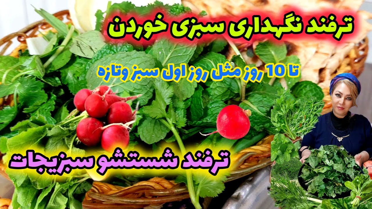 مادرم با این ترفند سبزی خوردن برای 10 روز سبزو تازه دریخچال نگهداری می‌کند بدون پوسیدگی سبز تازه😋
