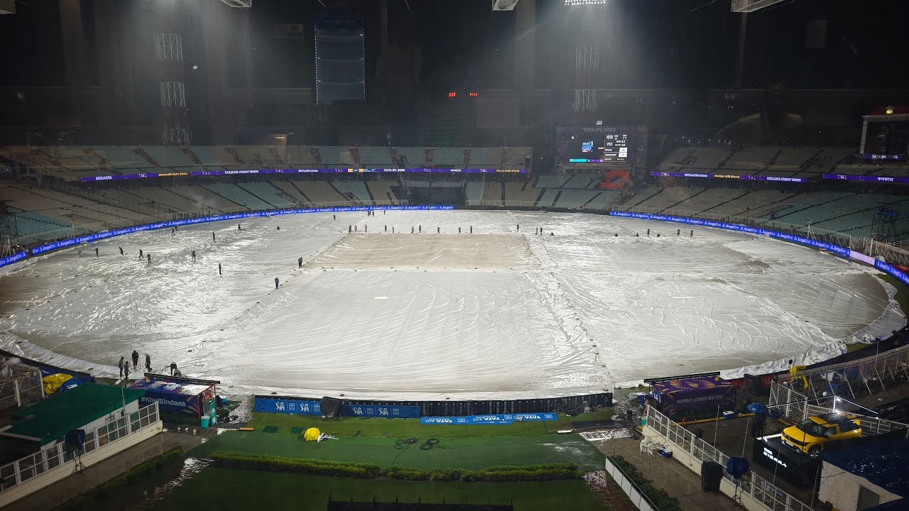 LIVE FROM EDEN GARDENS: HEAVY RAIN CONTINUES - WASHOUT LIKELY - KKR VS PBKS - WEATHER NOW