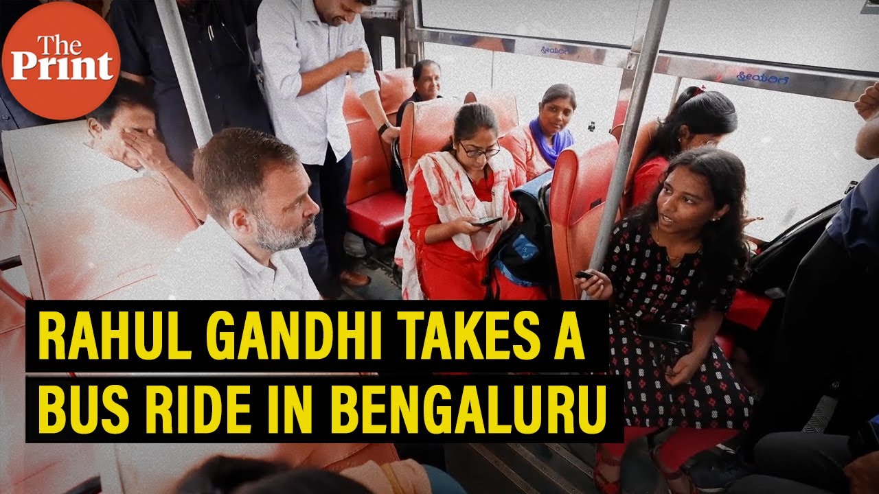 Watch: Congress leader Rahul Gandhi takes a BMTC bus ride in Bengaluru, Karnataka