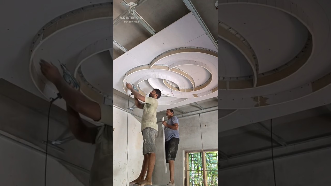 Round design making #shorts #trending #gypsum #gypsumdesign #ceiling #falseceiling #interiordesign
