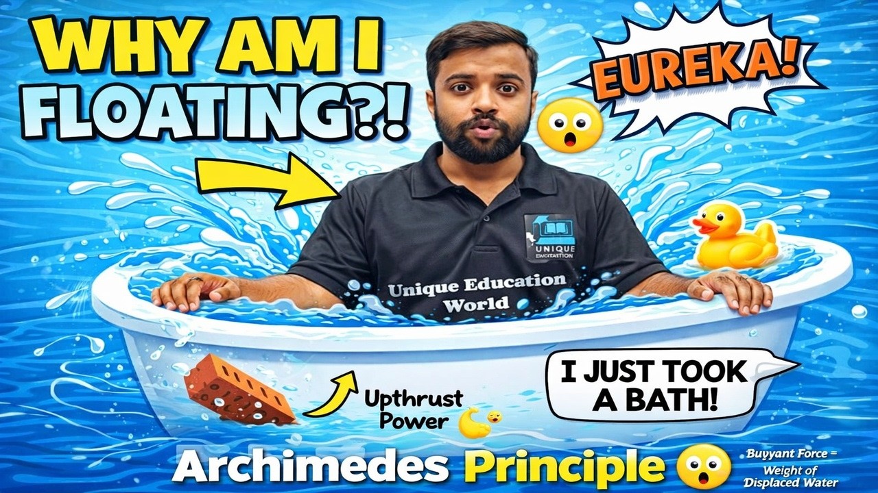 😲 Archimedes Principle in 5 Minutes (Easy Physics Explanation) Class - 9 Physics