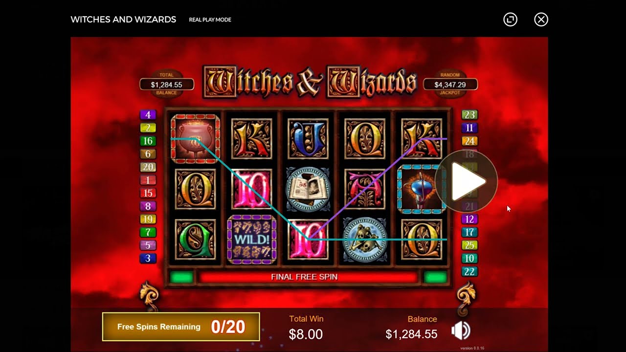 Slots Lv Witches and Wizards Bonus Round Win Part 3