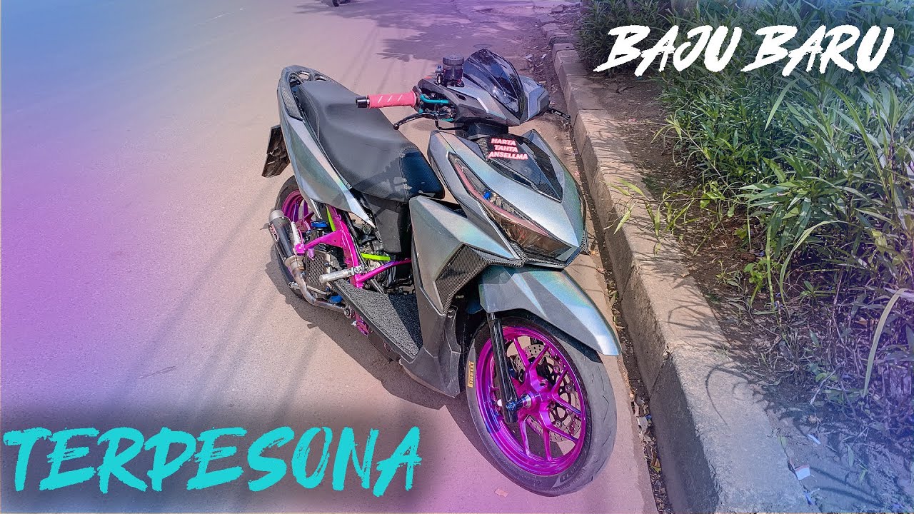 REPAINT BODY SILVER HOLOGRAM & RANGKA UNGU - Project Vario EP. 26