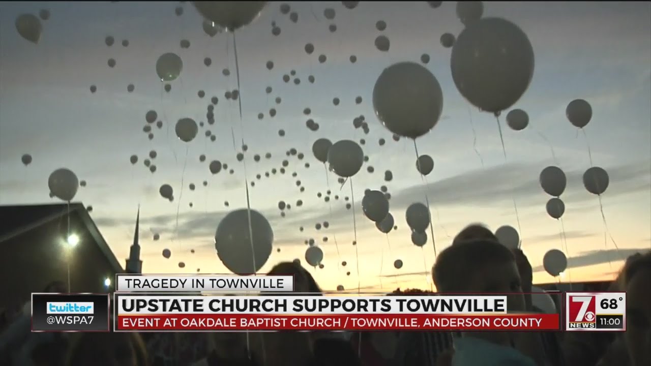 Balloons fly over Townville as community and Jacob Hall's family heals
