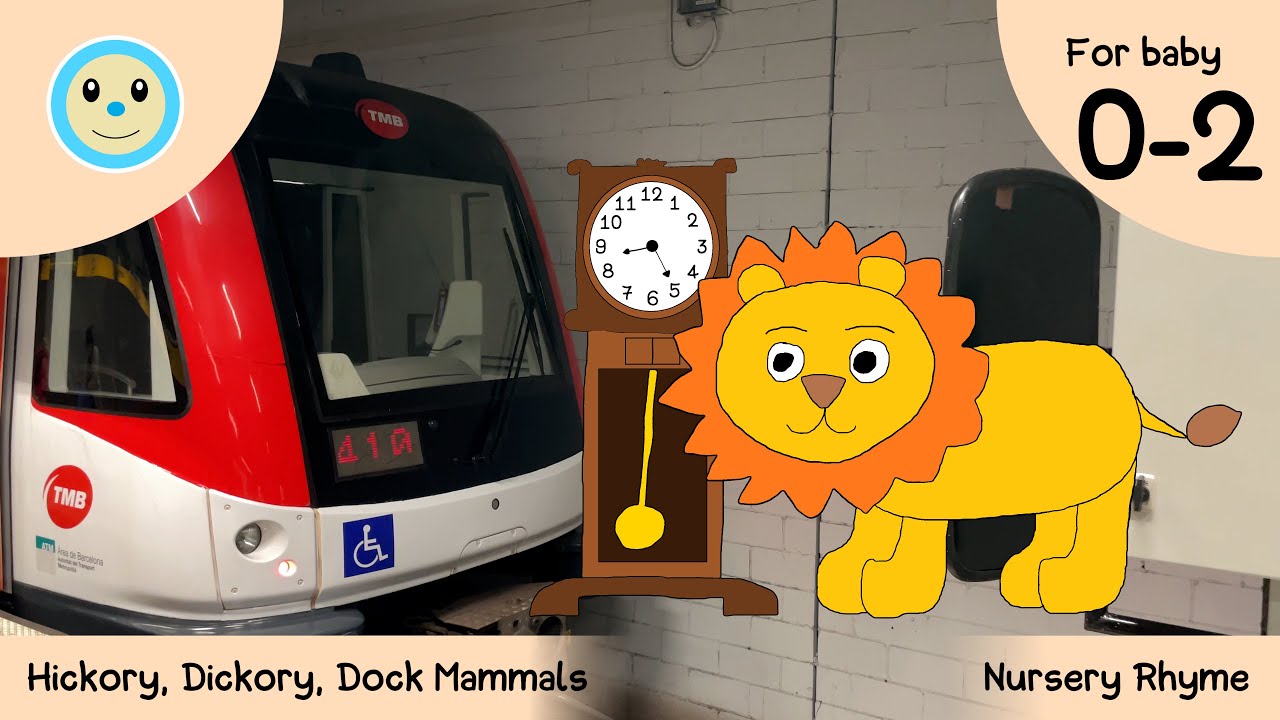 Hickory, Dickory, Dock Mammals 🕰️🐀🦇🐿️🐇🐈🐒🦭🦁🦓🦒🐘🐋 | Nursery Rhyme for Baby 👶🏻 | Ages 0-2 Years