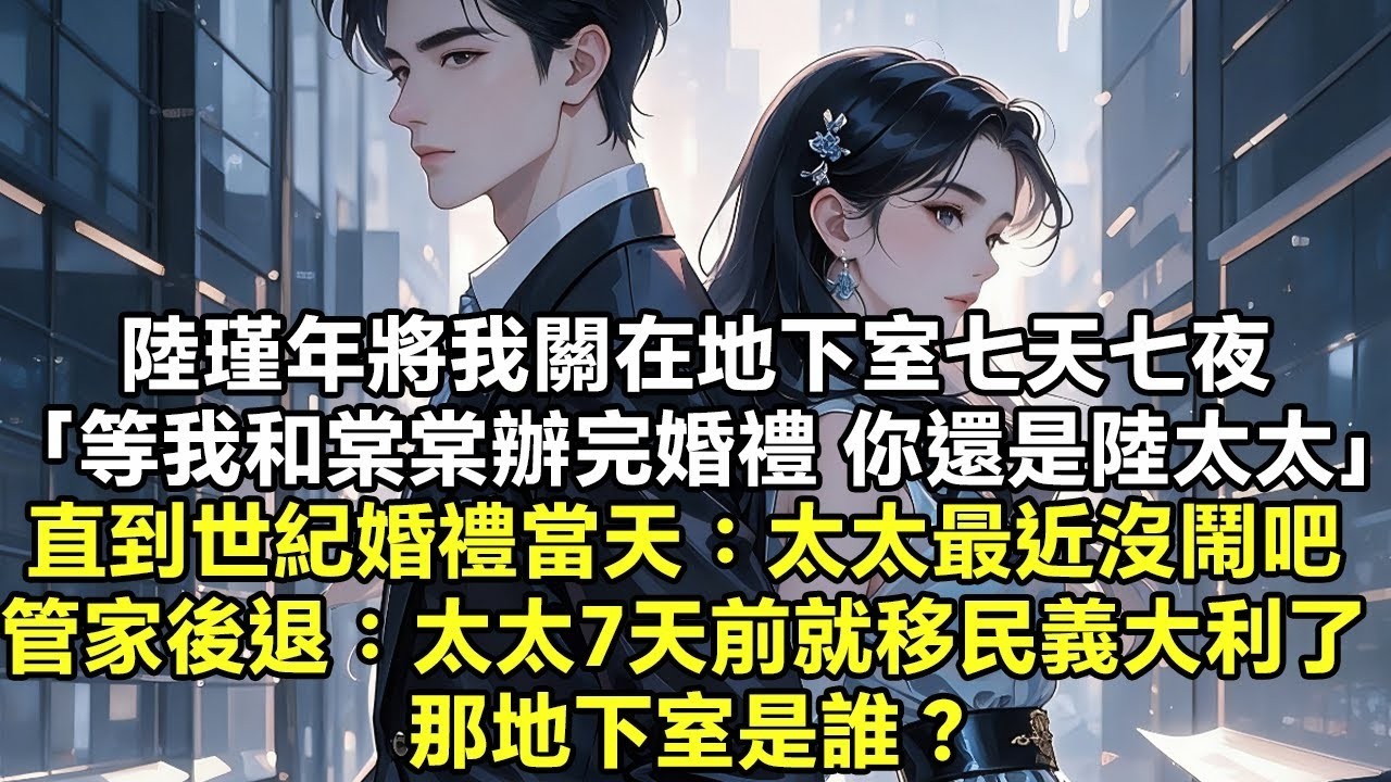 陸瑾年將我關在地下室七天七夜 等我和棠棠辦完婚禮 你還是陸太太 直到世紀婚禮當天：太太最近沒鬧吧 管家後退：太太7天前就飛移民義大利了 那地下室是誰？【現代言情】【追妻火葬場】【短篇】