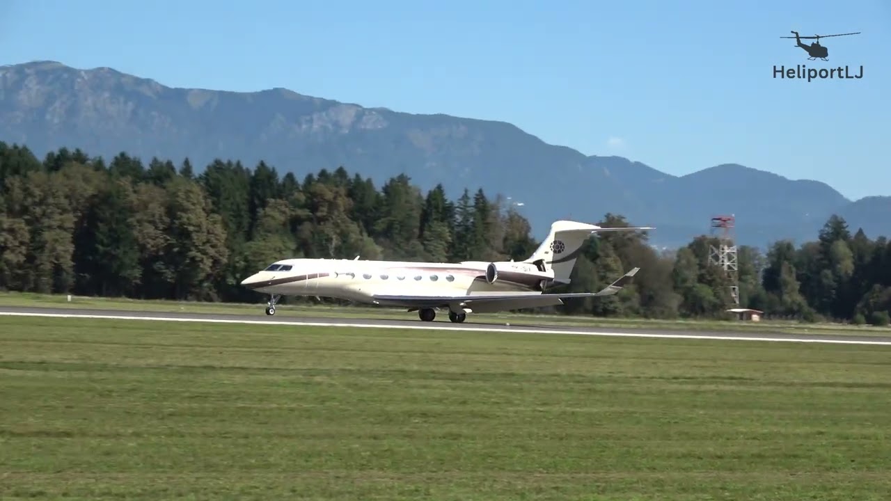Gulfstream G650 landing in Ljubljana