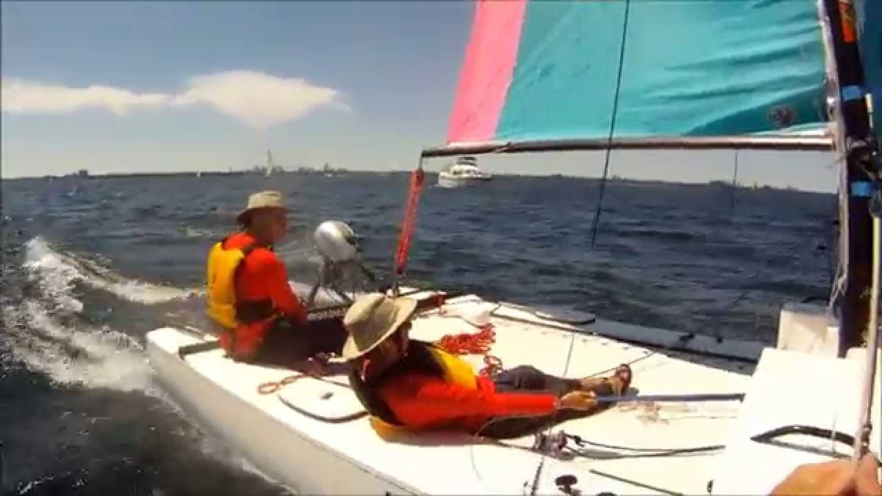 Sailing with Phil and Pat on their Hobie 21 Sport Cruiser 2014-07-05