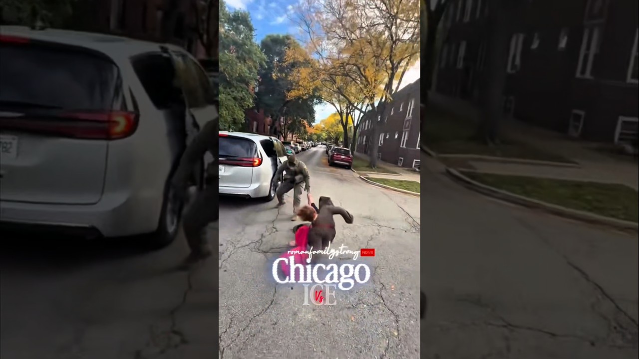 ICE Agents push woman to the ground #ice #iceagents #violence #chicago #pushed #viral #breakingnews
