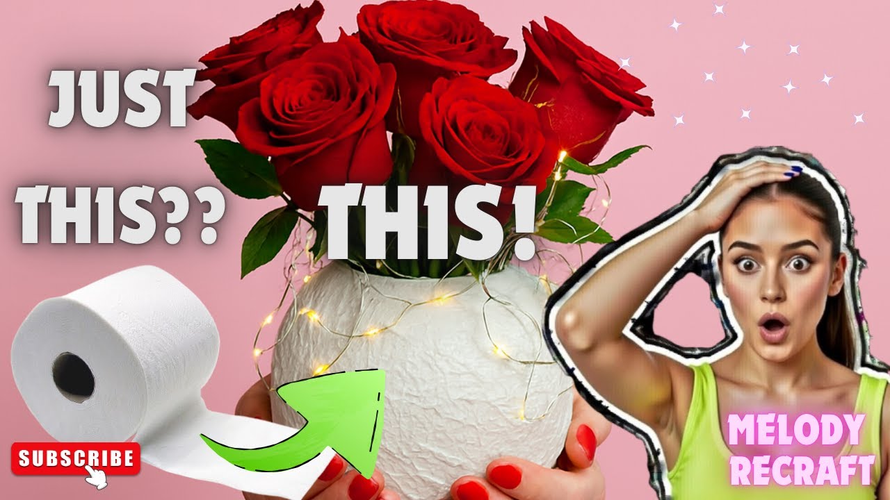DIY MelodyReCraft:UNBELIEVABEL!!!CAN YOU BELIVE?This Elegant Vase is made a from toilet paper?!