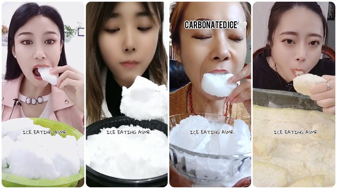 [ASMR] YUMMY 🤤 FREEZER FROST EATING & CARBONATED ICE EATING & SQUEAKY ICE (BUZ YEME VİDEOLARI 🤍)