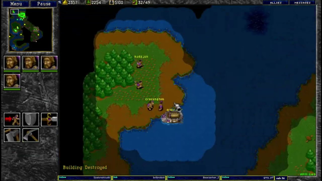 Warcraft 2 Beetle Island 1v1  u8t3io3p vs [TD]Lux