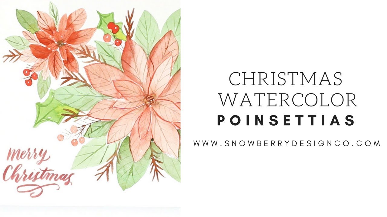 How to Paint Watercolor Poinsettias Christmas