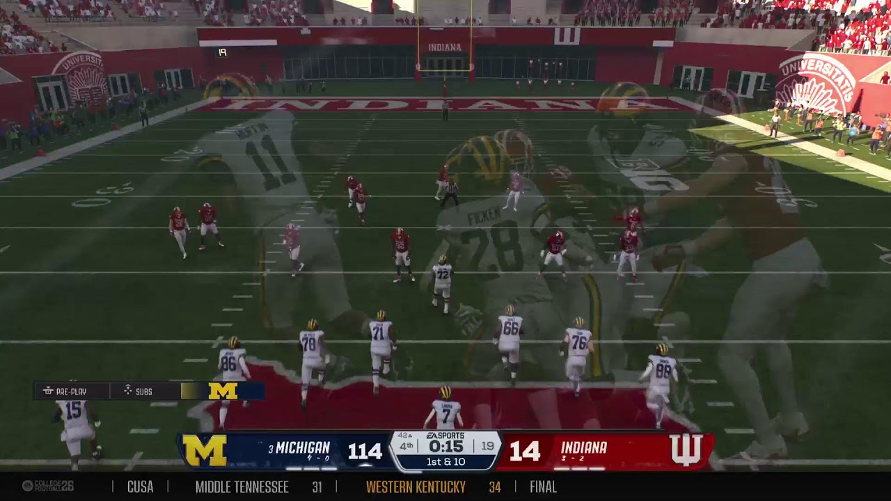 CFB 26 Michigan Dynasty S9 Wk6 vs Indiana