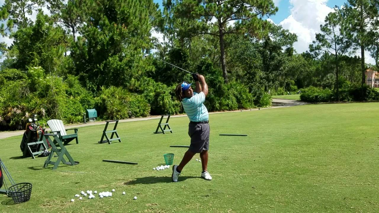 Cross-handed golf swing with driver ... Charles Calhoun The Shadetree Pro