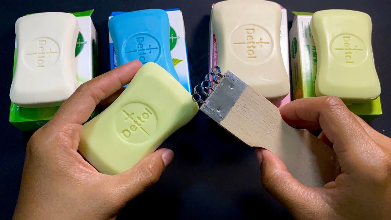 ASMR Soap Carving - Dettol Soap Scratch Soap! Relaxing Sounds! Satisfying ASMR Soap| ASMR Relax Soap