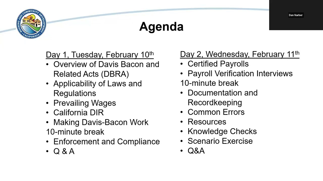 CDBG Davis-Bacon and Related Acts Training - Day 2 (February 11, 2026)
