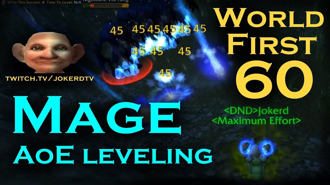 WoW Classic: Mage AoE leveling - World First 60 by JokerdTV