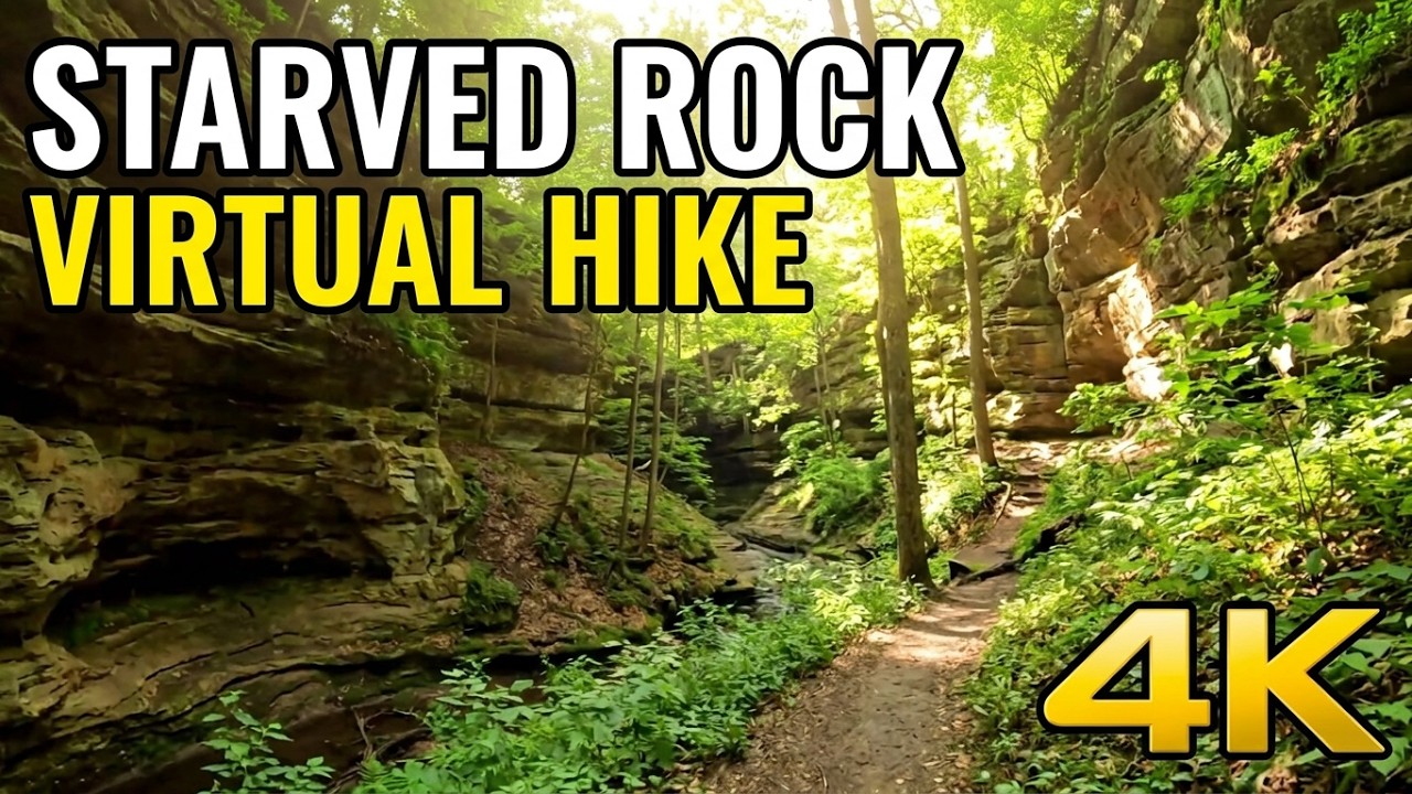 Virtual Hiking at Starved Rock State Park | Relaxing Nature Video