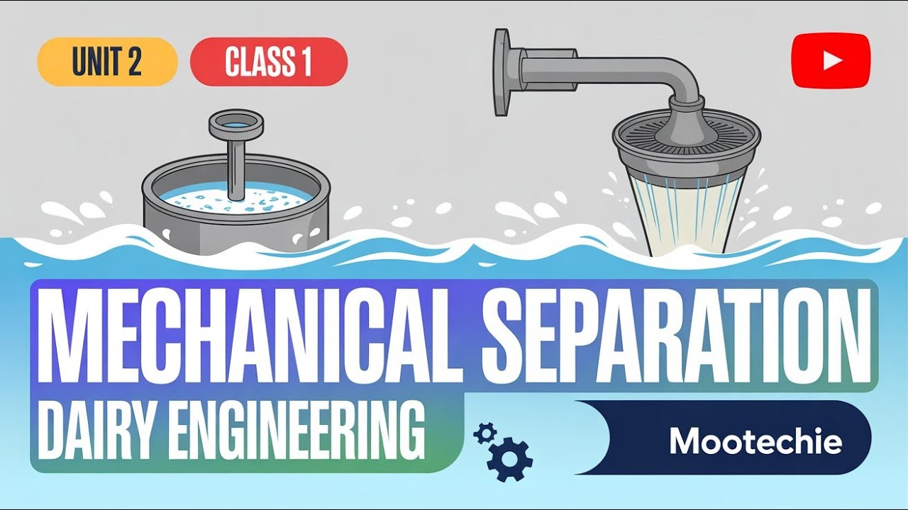 Unit 2 | Class 1 | Mechanical Separation in Dairy Engineering | MooTechie