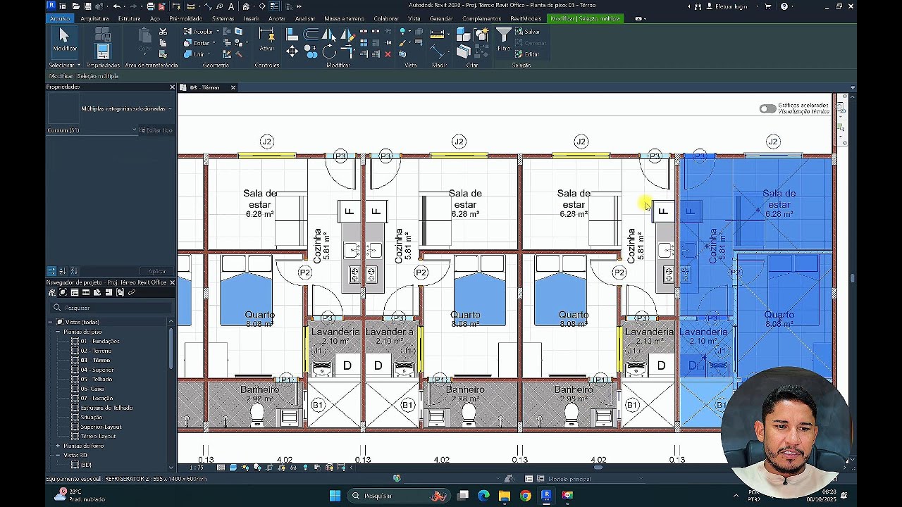 Aula 13 - Lançamento de pilares e espelhando Revit Office - Prof. Allan Dallen