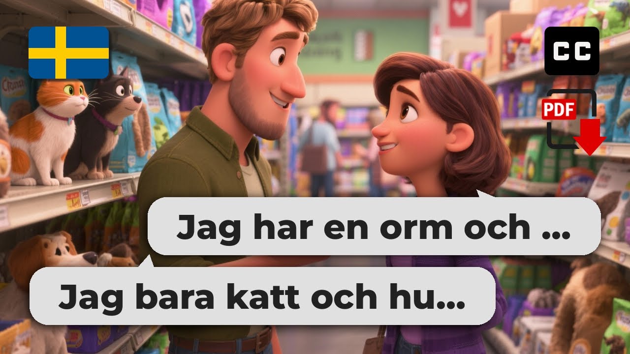 Easy Swedish Conversation – 🐾 Talking Pets at the Store (Beginner Level)