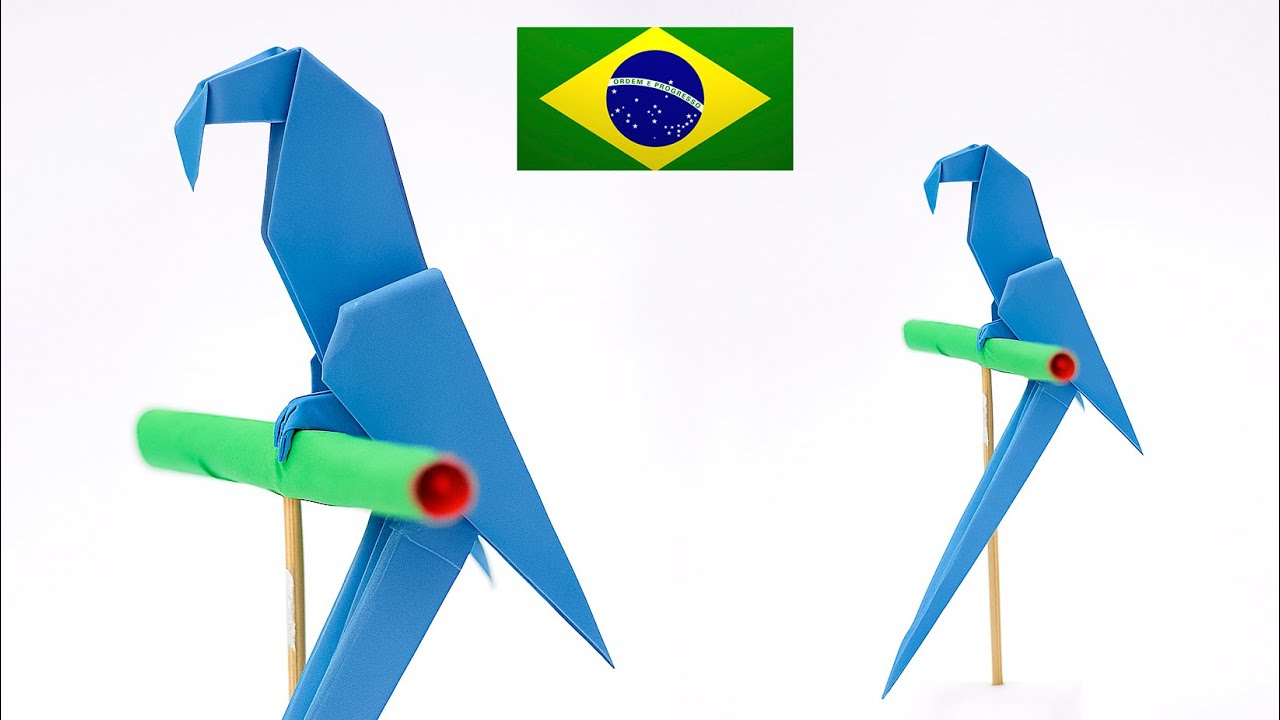 Origami Arara Azul - Instruções em Português BR