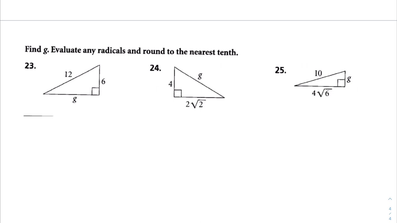 Pythagorean Theorem with Radicals