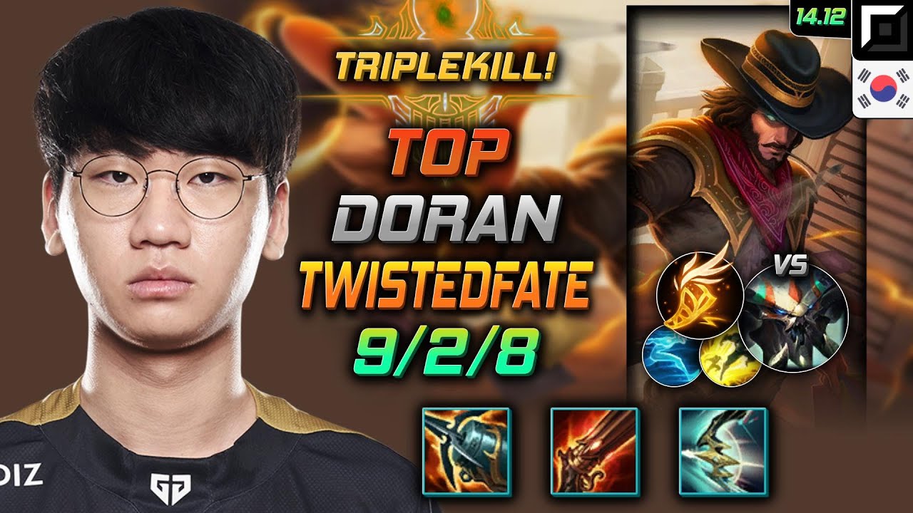 Twisted Fate Top Build Doran Kraken Slayer Fleet Footwork - LOL KR Challenger Patch 14.12
