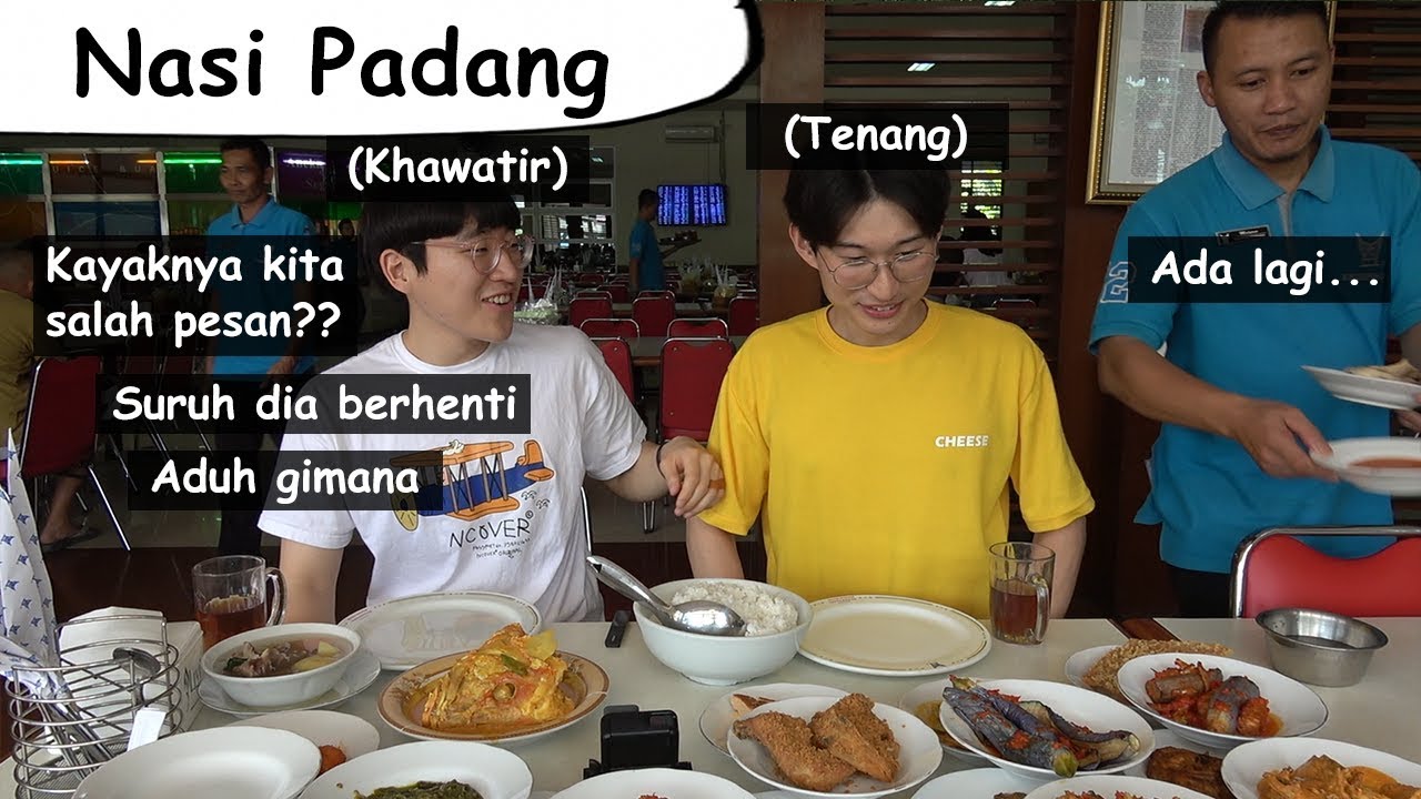 Oppa Alay Panik di Restoran Padang : Reaksi Orang Korea Makan Nasi Padang 나시파당에 깜짝 놀란 지혁이
