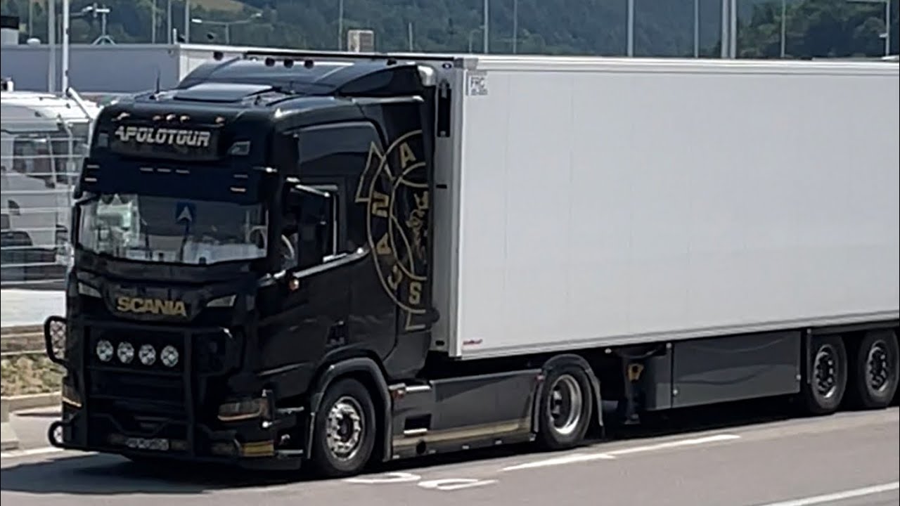 Scania R500 L6 brutal open pipe sound