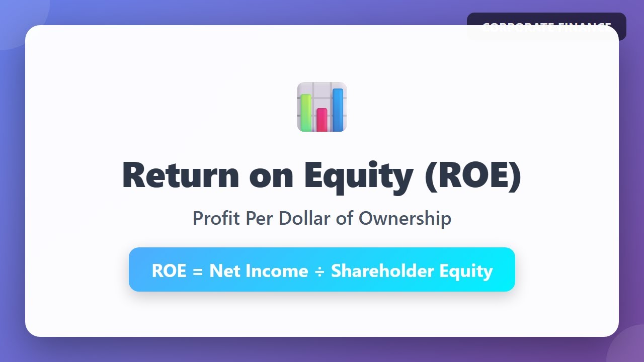 Return on Equity (ROE) Explained: Profit Per Dollar of Ownership | Corporate Finance Tutorial